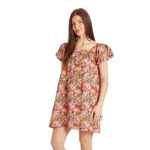 Taylor Tillman NY Amelie Puff Sleeve Ruffle Dress Serene Brushstroke